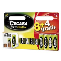 8+4 pilas alcalinas LR6/AA Cegasa