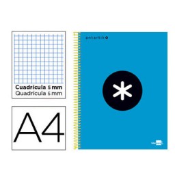 Cuaderno espiral A4 120HJ c/5 azul Antartik Liderpapel 74582