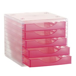 Módulo 5 cajones ArchivoTec 4000 cristal/fucsia Archivo 2000 4005FCTL