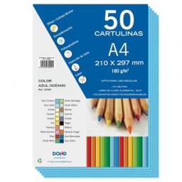 PQ50 cartulinas azul océano 180 g/m² Din A-4 Dohe 30090