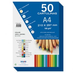 PQ50 cartulinas azul zafiro 180 g/m² Din A-4 Dohe 30109