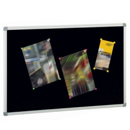 Tablero de corcho tapizado negro 90x150 cm. Faibo 611T-4N