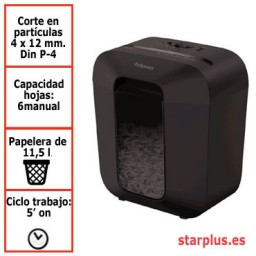 Destructora papel Fellowes LX25M negra microcorte uso moderado 4170601