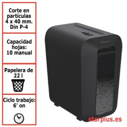 Destructora papel Fellowes LX65 negra uso moderado 4400701