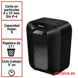 Destructora papel Fellowes LX50 negra uso moderado 4406001