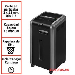 Destructora papel Fellowes 225Mi departamental uso continuo microcorte 4620101