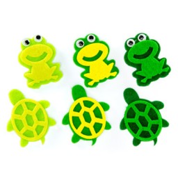 Figuras de fieltro adhesivo 3D Ranas y Tortugas Grafoplás 68048602