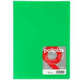 Carpeta 40 fundas Poliplás Folio verde Grafoplás 01440020