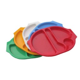 Bandeja compartimentos plástico 28x23 cm.verde  53004VE