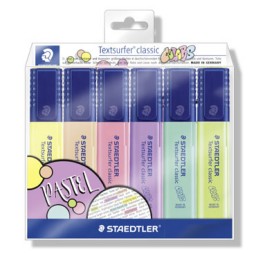 6 marcadores fluorescentes pastel Staedtler 364CWP6