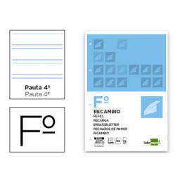 Recambio 100hj A4 pauta 3,5 mm. Liderpapel 27780