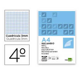 Recambio 100 hojas 4º c/3 mm. Liderpapel 29675