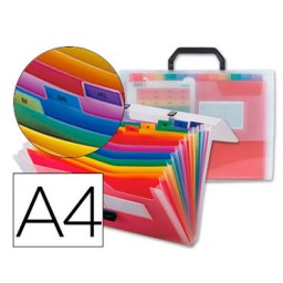 Archivador fuelle Din A-4 PP transparente con asa Beautone 31821